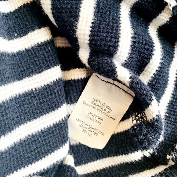 J CREW striped top pockets long sleeves drawstring collar women’s sz XS - Picture 4 of 7